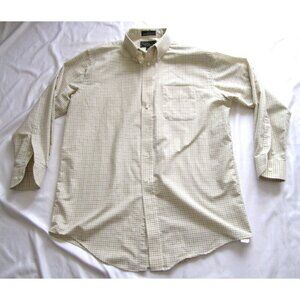 Vtg Men Croft & Barrow Wrinkle Res Gingham Long Sleeve Shirt Sz 16 32/33 (MT523)
